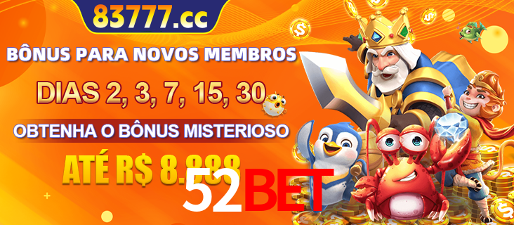 Anúncio dos benefícios para Membro VIP Sênior na plataforma 52BET, incluindo bônus promocionais, semanais e mensais, ilustrado com o personagem Fortune Tiger.