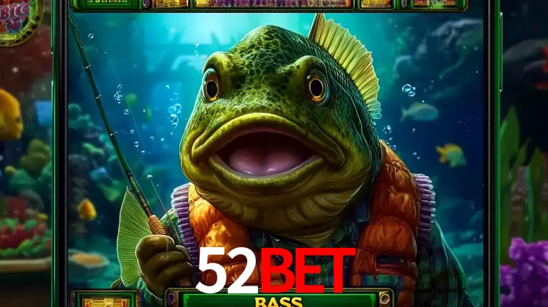 Personagem de peixe pescador do popular jogo de slot com tema de pescaria, uma das emocionantes opções de caça-níqueis para jogar e ganhar no cassino 52BET.